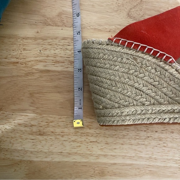 Kenneth Cole Olivia Espadrille Suede Red Platform Wedge 9 - Picture 5 of 7